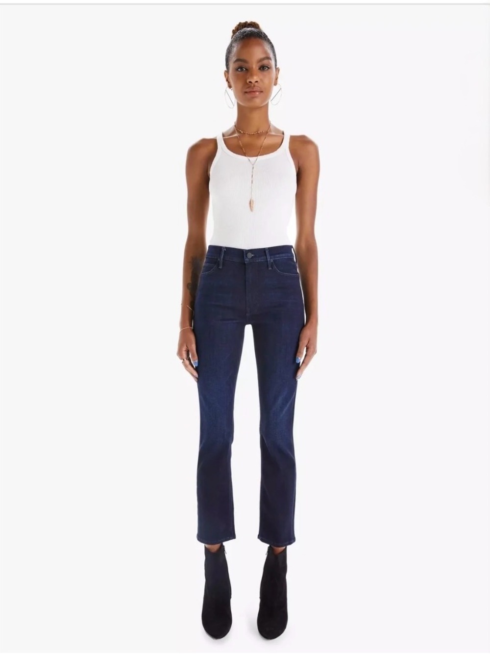 MOTHER The Mid Rise Dazzler Ankle Jeans | Now or Never Dark Wash | Size 26